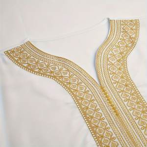 ثوب مغربي فاخر بأكمام قصيرة للرجال بتطريز رائع، ملابس العريس الإسلامية، فخم للمناسبات الاحتفالية في العيد والزفاف - Product Image 3