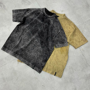 2025 OEM de alta calidad 100% algodón respetuoso con el medio ambiente de secado rápido Vintage Streetwear camiseta transpirable 220g negro al por mayor - Product Image 1