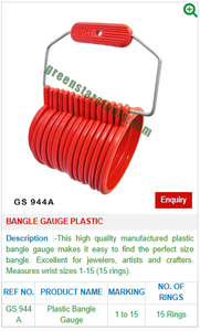 Bangle Gauge <b>Plastic</b> GS 944A Jewelry Tools for Jewellery Tools - Product Image 2