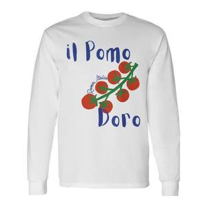 Camiseta Italiana de Manga Larga Il Pomodoro Roma Italia con Diseño de Tomates de Verano, Producto Promocional - Product Image 1