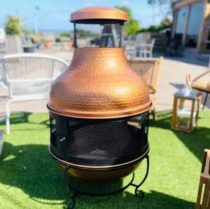 Foyer extérieur moderne en cuivre fabriqué en Inde, au gaz naturel, pour le chauffage du jardin, portable, ambiance patio, utilisation sociale en soirée, prix de gros - Product Image 1