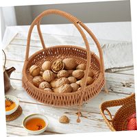 Novo design Rattan Woven Basket Veggie Bandeja Redonda Cesta De Vime Hamper De Armazenamento De Cozinha Cesta De Alimentos Tecidos
