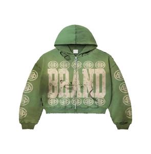 Sudadera con capucha extragrande de gran tamaño de 100% algodón unisex personalizada vintage lavado ácido francés Terry Sun Faded the Distressed Men Hoodie - Product Image 3
