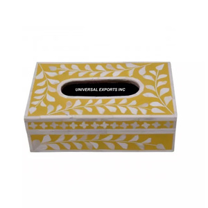 Boîte à mouchoirs en résine en bois Top vente à la main Designer porte-mouchoirs classique élégant fantaisie boîte à mouchoirs en bois - Product Image 3