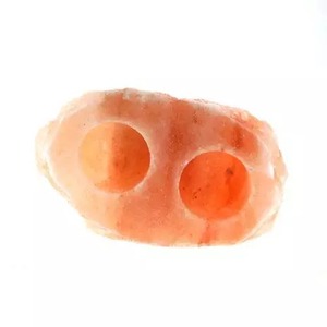 Bougeoir en forme de sel naturel de l'himalaya avec 2 trous pour pièce de décoration et cadeau de mariage, à utiliser dans les Mines de sel du Pakistan - Product Image 5