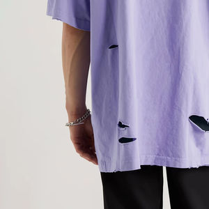 Camisetas personalizadas para hombre con efecto desgastado, camisetas de algodón 100% para hombre, estilo oversize, lavado ácido, lisas, para la temporada de verano. - Product Image 4