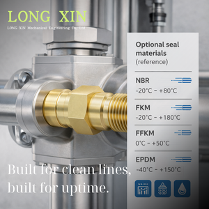 Acoplamiento Rápido de Agua de Latón de 2 Pulgadas LONGXIN, Conector Macho R2-11 BSPT, Accesorio de Línea de Agua Mecanizado por CNC JTSP-200PM - Product Image 2