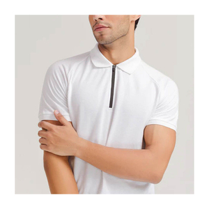 Nouveau style décontracté pour hommes pour t-shirts polo sur mesure avec 100% coton demi fermeture éclair à manches courtes avec logo personnalisé - Product Image 6