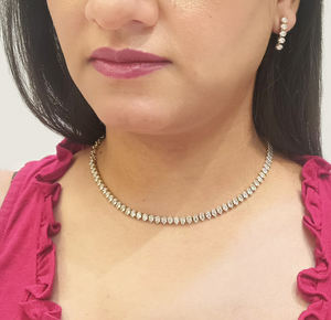 Grossiste indien Fournisseur de bijoux Ensemble de colliers de mariée ronds en argent CZ et cristal Tannis Bijoux de mode indiens pour femmes - Product Image 3