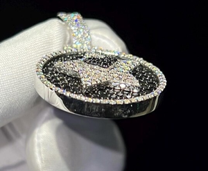 Customized 925 Sterling Silver <b>Iced</b> Out Moissanite Hip Hop Charm Pendant - Product Image 3