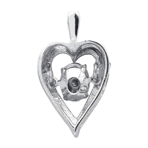 Colgante de Corazón de Plata S925 con Diamante Moissanite Redondo, Regalo para el Día de San Valentín o Ocasiones Especiales - Product Image 3