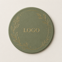 Sous-verre rond en cuir PU personnalisé avec logo, 3 mm, résistant à la chaleur, imperméable, pour café, thé, hôtel, bar, décoration de table