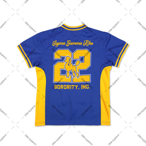 Sigma Gamma Rho Sorority T-shirt de football personnalisé pour femme et maille tissée pour vêtements grecs avec motif imprimé solide pour l'été - Product Image 2