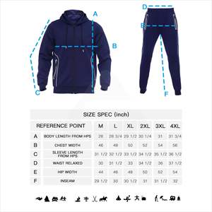 Chándales deportivos para hombre, ropa de entrenamiento para atletas, conjuntos de chándales con capucha de poliéster y algodón, venta al por mayor, 2023 - Product Image 5