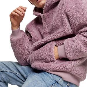 Sweat à capuche Sherpa à fermeture éclair quart vierge de qualité supérieure pour hommes Sweat à capuche d'hiver de haute qualité en coton mélangé, Option personnalisée en vrac - Product Image 3