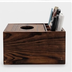 Organizador de escritorio de madera, caja de almacenamiento minimalista para teléfonos, artículos pequeños, decoración del hogar para sala de estar - Product Image 2