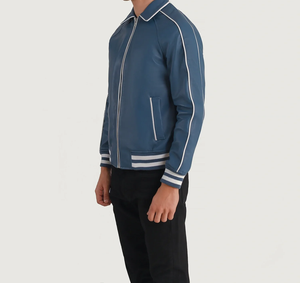 Blouson aviateur Letterman classique avec laine de haute qualité et manches en cuir véritable Veste de baseball universitaire pour hommes - Product Image 2