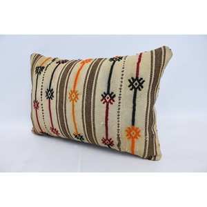 16x24 pouces Beige bohème Kantha Patchwork laine oreiller Vintage Floral tissé coussin décoratif sol coussin uni jeter oreiller - Product Image 4