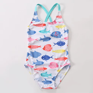 Ensemble de maillots de bain pour filles, imprimé dessin animé, tissu doux, respirant, vêtements de plage d'été pour enfants - Product Image 2
