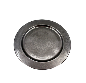 Meilleures ventes : Assiette de service ronde en fer avec gravure couleur cuivre, nouveau style, plat et plateau pour servir, fait main - Product Image 2