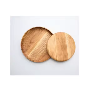 Assiettes de fête en bois durables Assiettes de présentation en bois vintage Assiettes en bois modernes par glowin fashion - Product Image 4