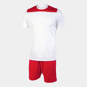 Uniforme de fútbol de poliéster 100% de manga corta blanca, ropa de equipo de alta calidad, conjuntos de corte automatizado, incluye logotipo personalizado, servicio OEM - Product Image 1