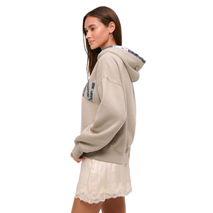 Pull à capuche en polaire décontracté pour femme, imprimé tendance, épaules tombantes, personnalisé, hiver - Product Image 3