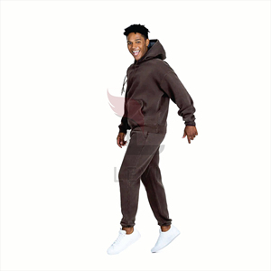 Conjunto Deportivo de Alta Calidad para Hombre, en Felpa de Algodón Grueso y Transpirable, con Logotipo Personalizado, Sudadera Holgada con Capucha y Pantalones Jogger, para Invierno - Product Image 3