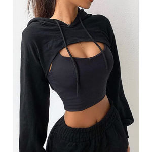 Haut court zippé personnalisé pour femme, style décontracté, en coton 100% – Collection Hiver - Product Image 1