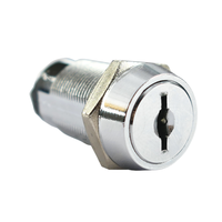 Serrure de distributeur automatique de sécurité de premier ordre, en alliage de zinc de 19 mm, finition plaquée zinc, entraxe de 38 mm, clé plate, 2 clés, fonction de verrouillage ABA