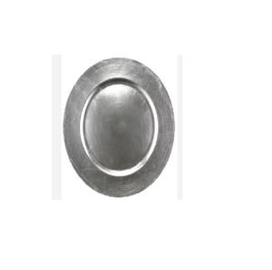 Plaque de charge en métal martelé couleur cuivre décoration de mariage et de fête assiette de service alimentaire en gros assiettes de chargeur perlées transparentes - Product Image 6