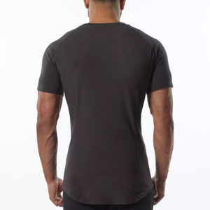 Haute qualité hommes Fitness entraînement Jogging Gym t-shirts impression personnalisée Logo taille T-shirt chemise de Compression - Product Image 4