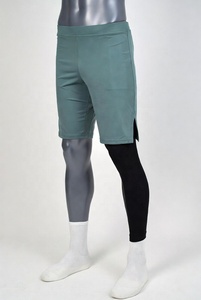 Premium Quality Double Layer Awrah Shorts for Muslim Men <b>Islamic</b> Swimwear Knee Length High Waist Activewear Sublimation Short - Product Image 2