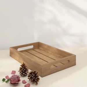 Plateau de service en bois fabriqué avec du bois fini lisse pour éviter les déversements, les rayures et les saletés de cuisine - Product Image 5