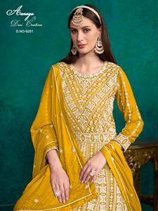 ชุดสูทอนาร์คาลีแบบใหม่ตามต้องการสำหรับผู้หญิงดูพัตต้าและพาลาซโซจับคู่สำหรับสไตล์ราคาไม่แพง - Product Image 6