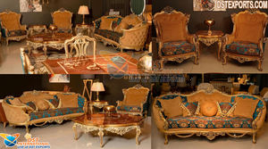 Muebles de Lujo de Diseño Italiano Antiguo, Decoración de Hogar de Lujo, Juego de Sofás para Sala de Estar Italiana, Juego de Sofás de Diseño - Product Image 5