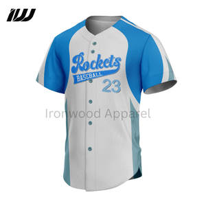 Maillots de baseball classiques personnalisés à imprimé uni respirant 100% polyester Maillot de baseball pour adultes OEM en gros - Product Image 2