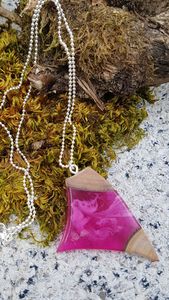 Collier pendentif en résine de bois Offre Spéciale mode pendentif chaîne noire déclaration fleur collier en bois de résine - Product Image 4