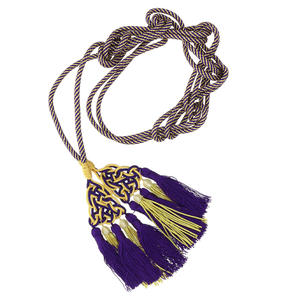 High Quality Purple Rayon Cincture with <b>Tassel</b> Religious Clergy Bishop Pectoral <b>Tassel</b> Cord Braided Nylon Metal Pattern Sale - Product Image 2