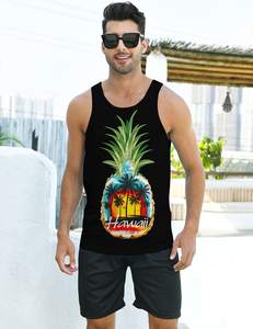 Camiseta sin mangas de algodón 100% para hombre, camiseta informal sin mangas con estampado 3D, tela transpirable ligera de talla grande para entrenamiento de gimnasio de verano - Product Image 3