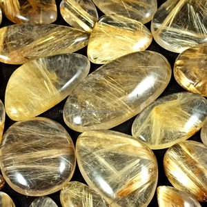 หินควอตซ์คริสตัลอัญมณีหลวมพลอยสังเคราะห์สังเคราะห์สังเคราะห์สีทองธรรมชาติแบบหลวม - Product Image 1