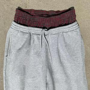 Custom Trousers Blank Wide Leg <b>Sweat</b> <b>Pants</b> Cotton French Terry Double Waist Straight Track <b>Pants</b> Flared Sweatpants <b>Men</b> - Product Image 2