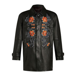 แจ็กเก็ตหนังแกะสำหรับผู้ชาย, แจ็กเก็ตแฟชั่นลำลองไซส์ใหญ่พิเศษมีซิปสีทึบสำหรับฤดูหนาว - Product Image 6