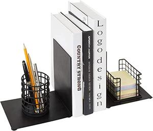 New Design Wholesale Custom <b>Book</b> Ends Office Heavy Duty Metal Bookend Stand Home Decor Round Shape <b>Storage</b> Organizer - Product Image 2