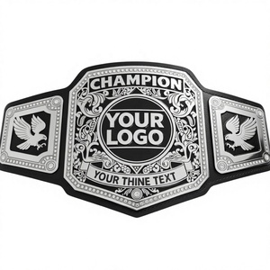 Ceintures de championnat personnalisées de boxe, taekwondo, MMA, jiu-jitsu, karaté - Matériel PU écologique, ceintures de lutte unisexes, poids lourd, or - Product Image 1