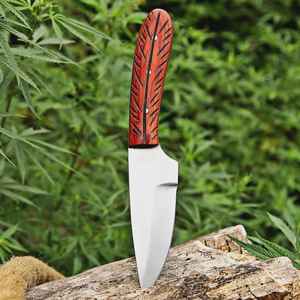 Cuchillo de Caza Hecho a Mano de Acero con Alto Contenido de Carbono, Cuchillos de Hoja Fija para Campismo y Supervivencia, con Funda de Cuero Fino, Cuchillos de Acero Personalizados - Product Image 5