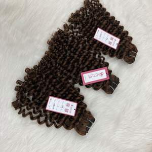 Máquina de extensiones de cabello humano vietnamita Virgen sin procesar, cutícula de doble trama alineada, marrón, sin enredos, sin derramamiento, 100g, grado 8A-12A - Product Image 3