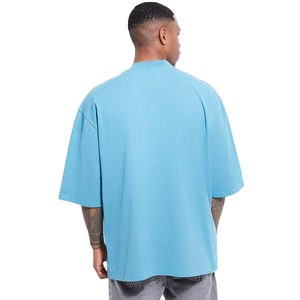 Camiseta Extra Grande para Hombre, 100% Algodón, Lavado Ácido, Antiarrugas, Antiencogimiento, Transpirable, Larga, Hombros Caídos, Estilo Urbano - Product Image 3