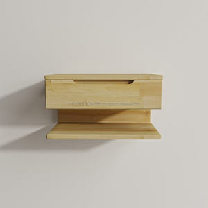 Table de chevet moderne en bois écologique faite à la main avec 1-4 tiroirs pour chambre salon et bureau à domicile - Product Image 1