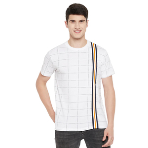 เสื้อยืดคอกลมสำหรับผู้ชายผ้าคอตตอนระบายอากาศแห้งเร็วมีลายตัวอักษร - Product Image 1